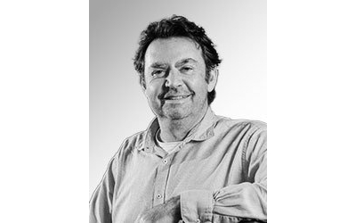 A monochrome image of Professor Ray Mahoney.